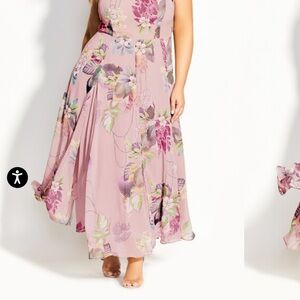 City Chic Lilac Spaghetti Strap Sundress Wedding Guest